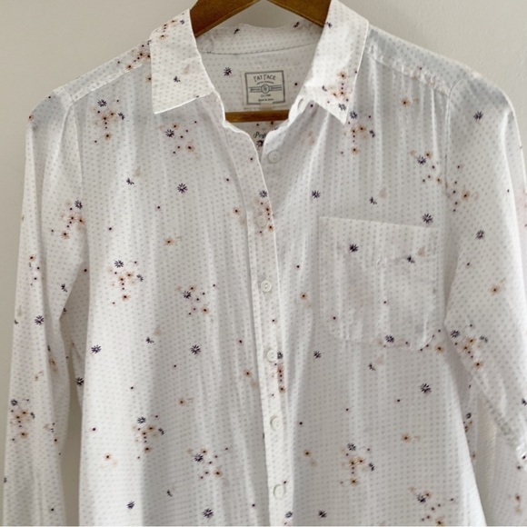Fat Face Floral Print Button Front Shirt Sz 6 Ivory - Picture 3 of 7